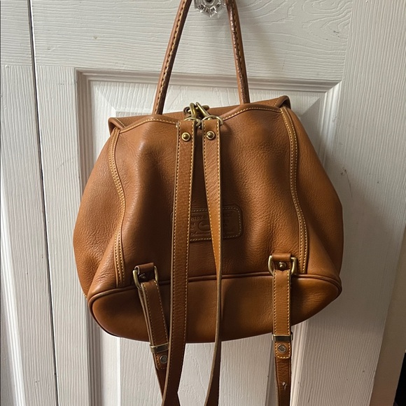 Dooney & Bourke Tan Leather Backpack - Picture 2 of 3